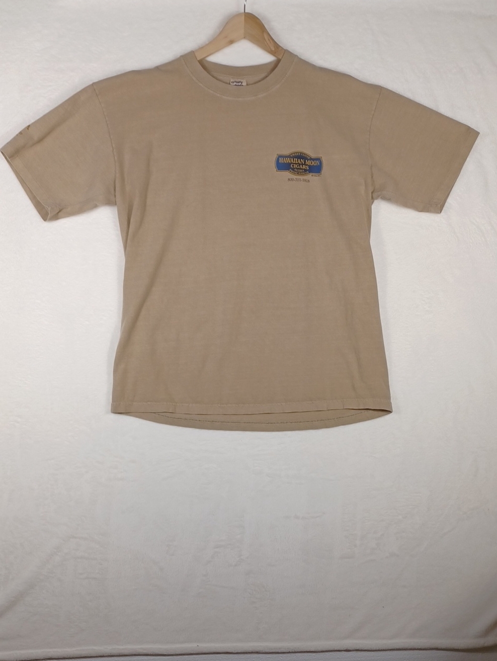 Crazy Shirts VTG Mens Cegar Themed Resort Short Sleeved Tan Graphic T-shirt SzXL